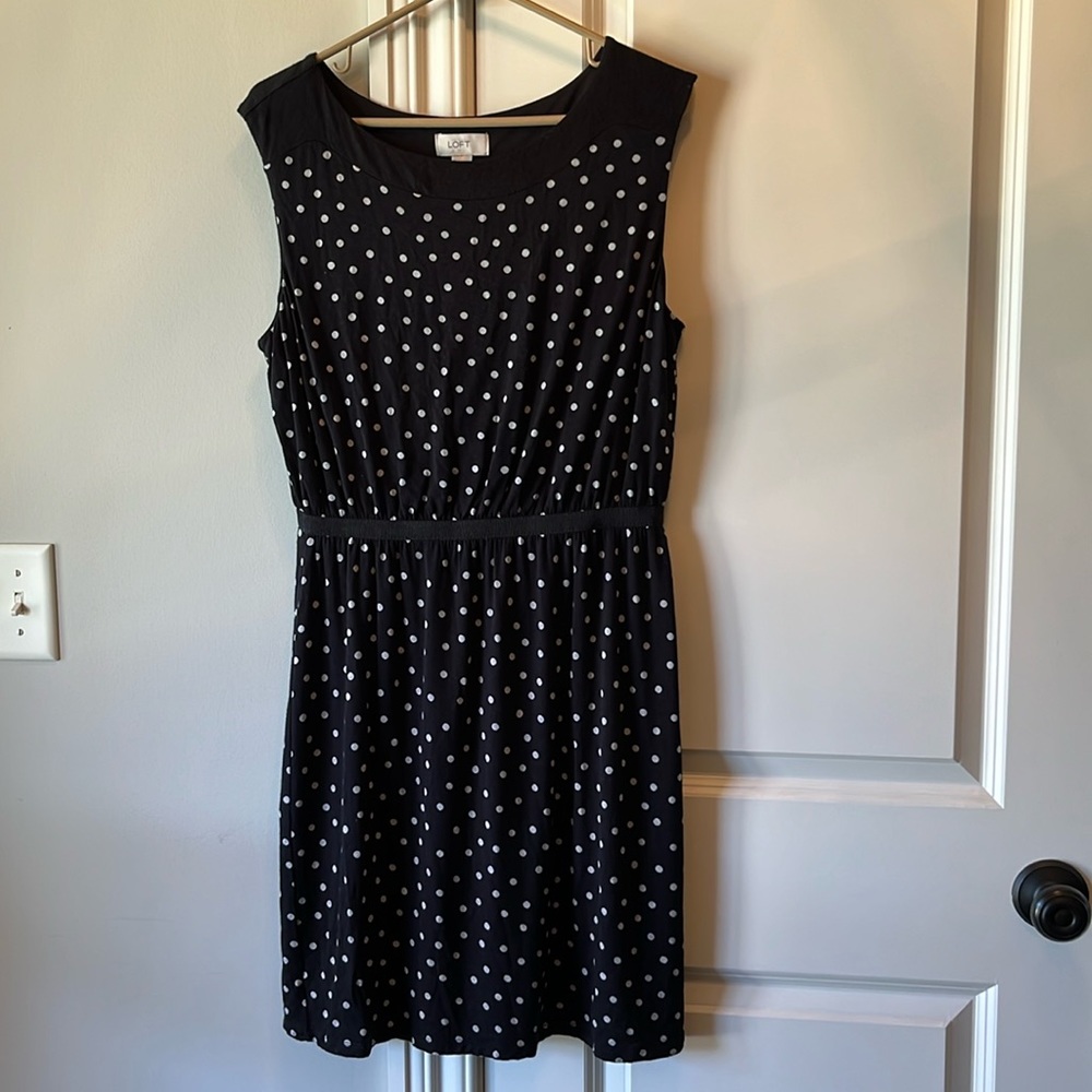 LOFT black and white polka dot dress